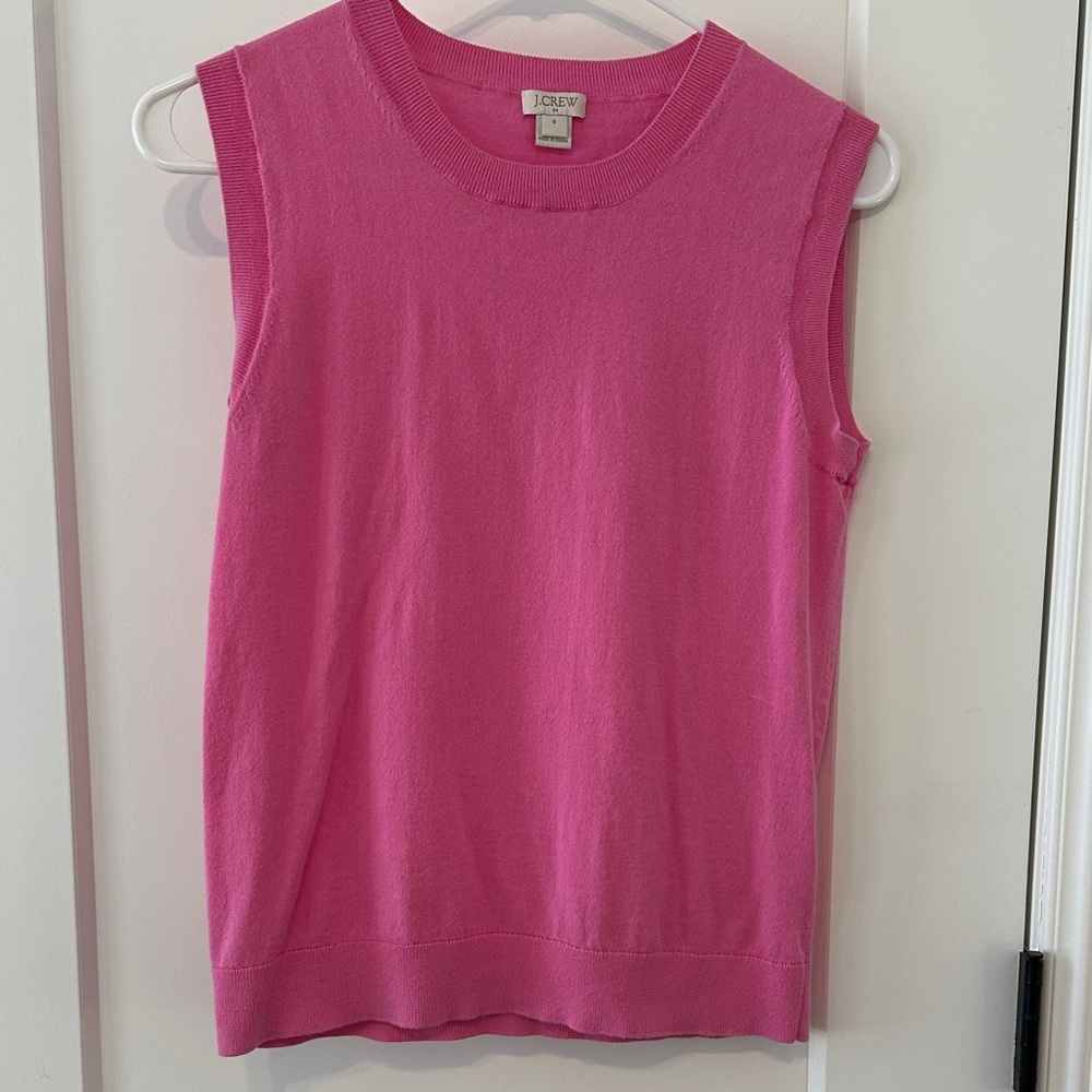 J. Crew Women's Bright Pink Knit Sleeveless Top